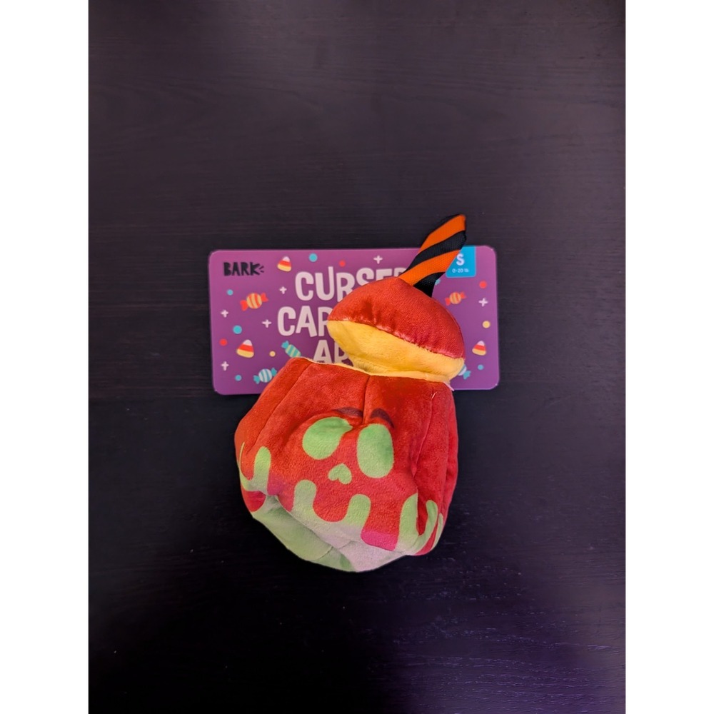 Bark Box Cursed Caramutt Apple Plush Dog Toy Treat Trap Crinkle Squeaker Small